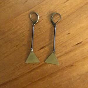 Handmade Brass Triangle Earrings